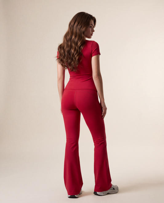 Fitted Tee Flare Leggings Set