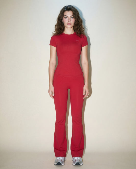 Fitted Tee Flare Leggings Set